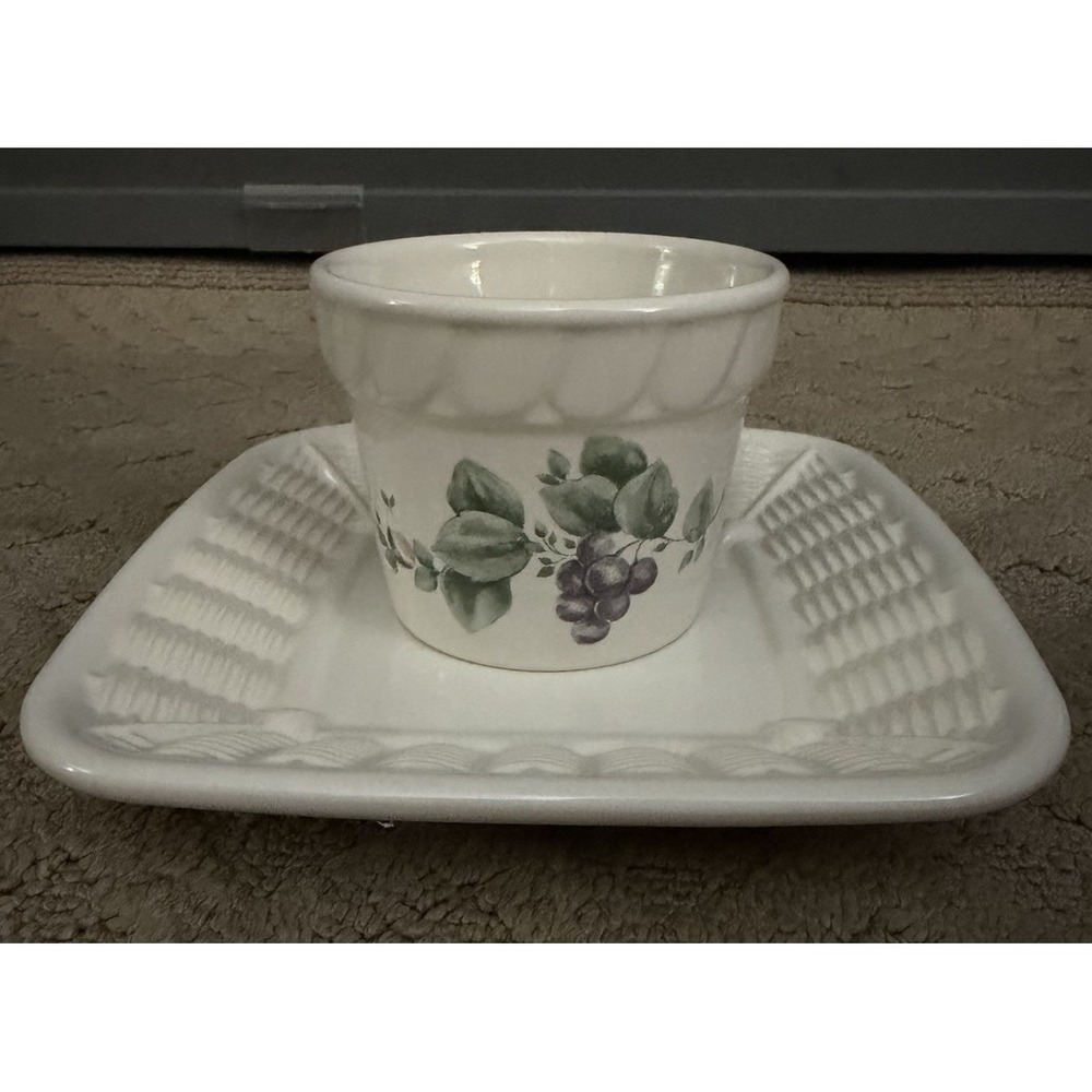Pfaltzgraff Grapevine Square Basket Plate‎ and Container